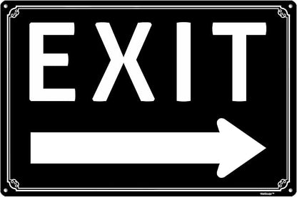 12x16" Exit Sign With Left Arrow - High-Intensity Aluminum Parking Lot Sign, Weatherproof & Fade-Resistant, Ideal for Outdoor & Indoor Use - Curbside Sign(horizontal version)