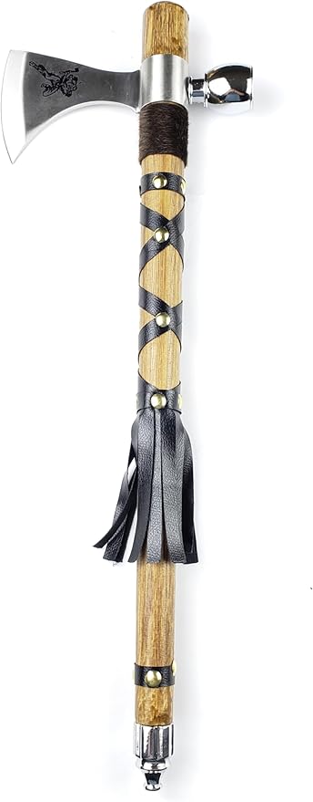 PS 19" Tomahawk Axe Hatchet with Pipe Function. for Camping, Home Decoration, Outdoor Sports Uses