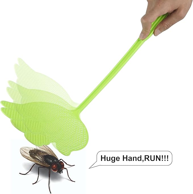 Dirza Fly Swatter - Funny Hand Shaped Fly Swatters - Durable -Colorful Manual Flyswatter Plastic Bug Swatters for Home Indoor Outdoor Classroom Office 5 Pack
