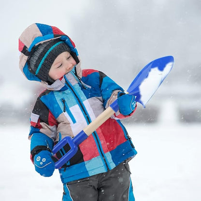 16" Beach Sand Shovels Toys for Kids, Gardening Tool Kits, Sturdy Long Wooden Spade for Sand Snow Digging, ABS Plastic Scoops Equipment Gift for Summer Winter Camping Backyard Planting (3PCS)