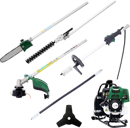 Backpack 4 in 1 Multi-Functional Trimming Tool, 31CC 4-Stroke Garden Tool System with Gas Pole Saw, Hedge Trimmer, Grass Trimmer, and Brush Cutter EPA Compliant