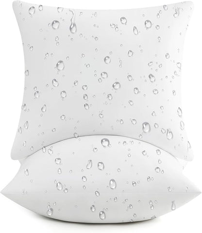 puredown® 16x16 Outdoor Pillow Inserts, Set of 2, Fluffy Soft Waterproof Down Alternative Square Form Sham Stuffer for Porch Swing Sofa Couch Cushion Patio Furniture