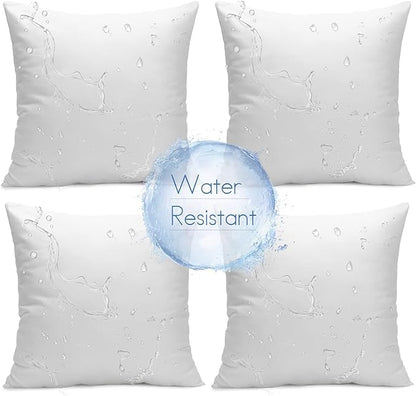 Ashler Outdoor Pillows, 18 x 18 Pillow Inserts Set of 4, Waterproof Throw Pillow Inserts Hypoallergenic for Patio, Water Resistant Indoor Outdoor Decorative