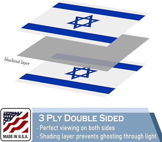 Israeli Flags 2x3 FT Made in The USA-Heavy Duty Vibrant Colors Double Sided Israeli National Flag Flag with 2 brass grommets for Home/Company/Indoor Outdoor Decoration