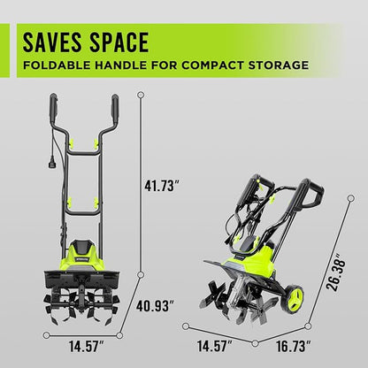 STEELITE 14-Inch Corded Electric Tiller, 10 Amp Powerful Garden Cultivator for Soil Preparation and Landscaping – Lightweight, Durable, and Easy to Use