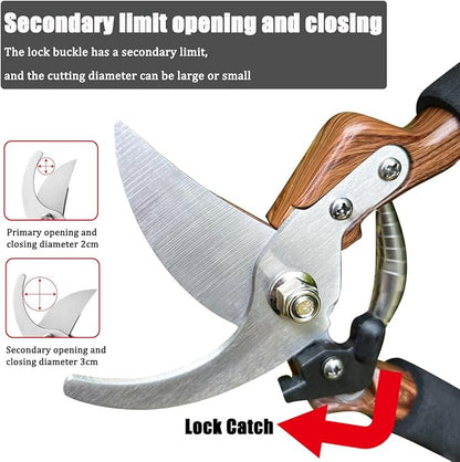 2-Pack Garden Shears Pruning, Flower Scissors for Cutting Fresh Flowers, Professional Garden Clippers Set & Plant Trimmers for Tree, Gardening, Ergonomic Handle