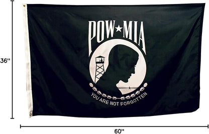 3x5' POW/MIA Nylon Flag - Double Sided - All Weather, Durable, Outdoor Nylon Flag - All Star Flags