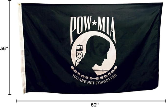 3x5' POW/MIA Nylon Flag - Double Sided - All Weather, Durable, Outdoor Nylon Flag - All Star Flags