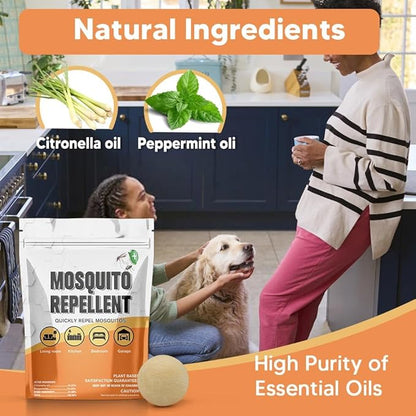 Mosquito Repellent Outdoor Patio, Outdoor Mosquito Repellent, Convenient to Apply, Protects 120 Sq Ft, Safe for Use Around Kids, Pets - 8P