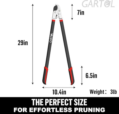GARTOL Anvil Lopper, 29″ Heavy Duty Tree Branch Cutter (2″ Cutting Capacity), Compound Action for Effortless Cutting | Ergonomic Non-Slip Handles | Ideal for Tree Trimming & Garden Maintenance