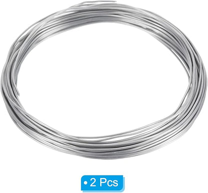 PATIKIL 1.0mm Bonsai Training Wire, 2 Rolls Floral Wire Stems Anodized Aluminum Tree Wire 65.6 Feet Total for Gardening Branch Fixing, Silver Tone