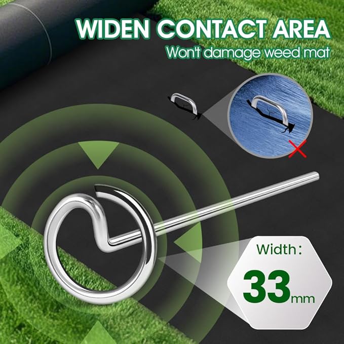 12in Landscape Fabric Pins, Bold 8 Gauge Galvanized Steel Garden Staples, Tent Stakes Landscape Fabric Staples Yard Stakes for Decoration Weed Barrier (50 X 12in)