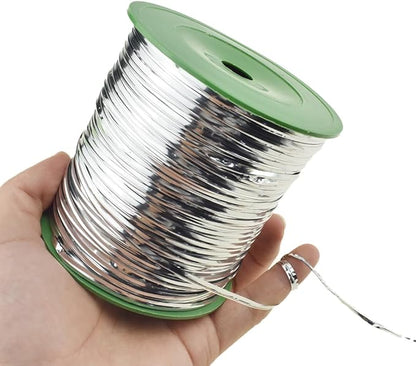 HAHIYO 350Yards/1050Feet/320M Silver Metal Twist Ties Bread Candy Coffee Bag Ties Plant Garden Twist Ties for Cellophane Treat Bag Gift Wraping Bag Plastic Bag Halloween Party Cake Present Art Craft