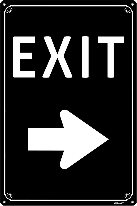 12x16" Exit Sign With Left Arrow - High-Intensity Aluminum Parking Lot Sign, Weatherproof & Fade-Resistant, Ideal for Outdoor & Indoor Use - Curbside Sign
