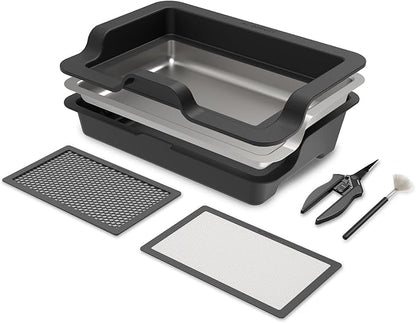 AC Infinity Large Trim Tray System 20-Inch, Interchangeable 3-Tray & 2-Screen Kit, Ergonomically Designed for Lap or Table Trimming, Plant Harvest Set to Collect Leaves and Pollen