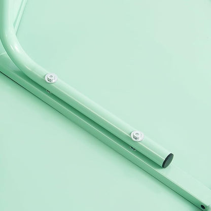 Minimalist Design 31.5 Inch Diameter Round Metal Patio Table, Bistro Table, Dining Table, Suitable for Indoor and Outdoor Cafes and Restaurants (Seaglass Green)