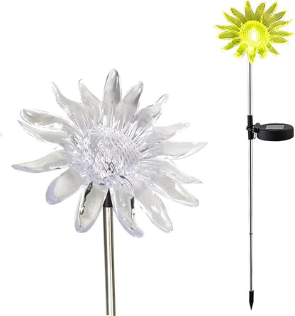 CANDLE CHOICE Solar Powered Landscape LED Lights Outdoor Waterproof Color Changing Garden Figurine Stake Lights for Outside Yard Lawn Flower Beds Plant Path Christmas Decorations 2 Pack Sunflower