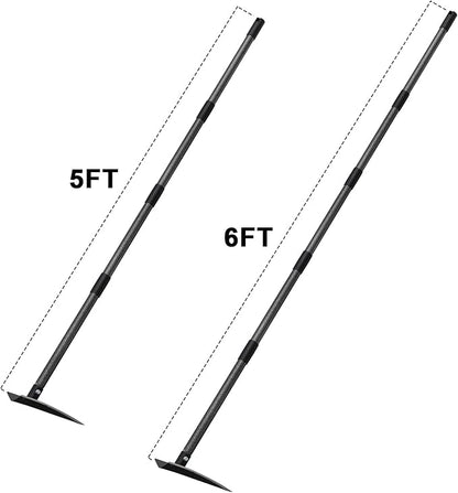 SANDEGOO Hoe Garden Tool,60 Inch Garden Hoe Triangle Gardening Hoe with Sharp Blade for Digging,Weeding,Cutting and Loosing Soil,Adjustable Length Metal Handle(5 FT)