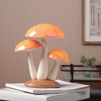 SEINHIJO Mushroom Decor Sculpture Garden Gifts Statue Outdoor Fairy Figurine Modern Patio Arts Polyresin 7.9inch