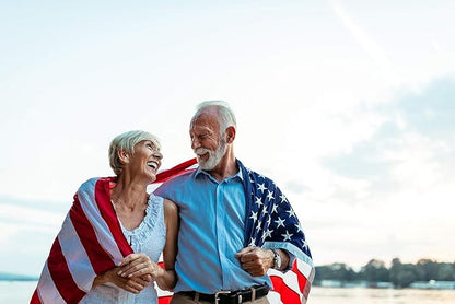 American Flag 5x8 ft: Long Lasting US Flag, Heavy Duty Nylon, Embroidered Stars, Sewn Stripes, Brass Grommets, UV Protection Perfect for Outdoors! USA Flag