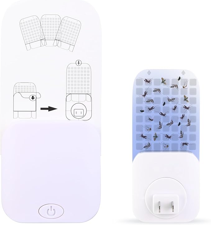 Flying Insect Trap, Fruit Fly Traps for Indoors,Plug-in Bug Light Trap Indoor for Mosquito, Fruit Flies, Moths, Gnats, Flies(1 Devices + 5 Refills)