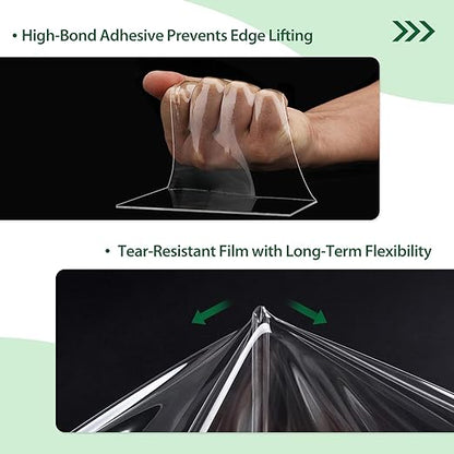 EAGLE PEAK Greenhouse Repair Tape 4”x10”, Heavy Duty Clear Waterproof Patch Kit, Sealing Tape for Greenhouse Film, Tent, Awning, RV Roof Repair, 8 Pack, Clear