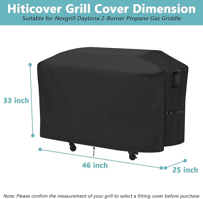 Grill Cover for Nexgrill Daytona 720-1115 2-Burner Propane Gas Grill, Waterproof Outdoor BBQ Griddle Cover - 46 x 25 x 33 Inch