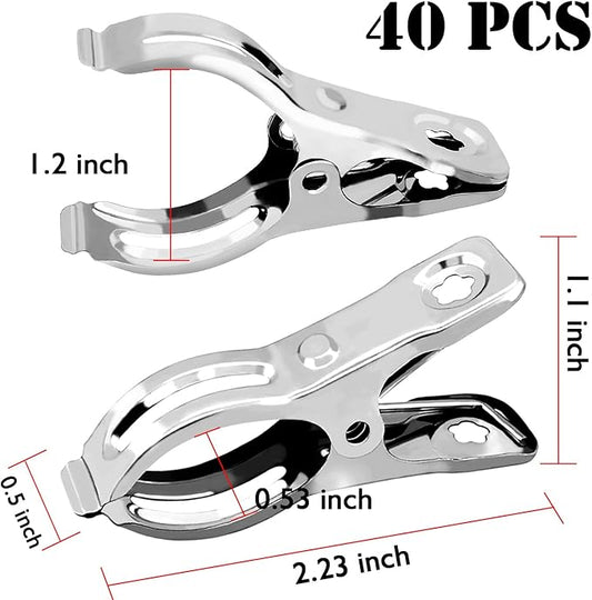 BESTEEL Upgraded 40 PCS Garden Clips, Greenhouse Clamps 100% Stainless Steel Heavy Duty Greenhuose Clips for Netting - Strong Grip to Hold Down Shade Cloth or Plant Cover on Garden Greenhouse Hoops