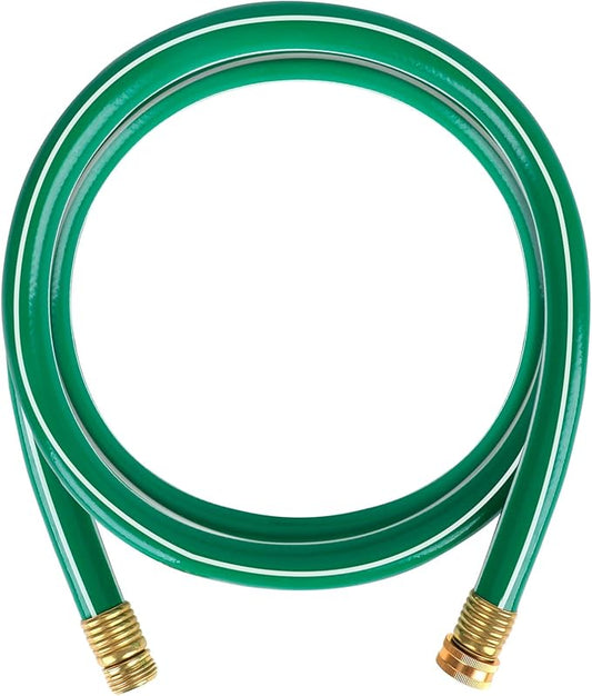 Worth Short Lead-in Green Garden Hose 3/4 in. x 12 ft. -Kink Free, No Leaking, Male/Female Fittings -Heavy Duty Durable Flexible Lightweight Water Pipe -Brass Aluminum Ends for Household & Commercial