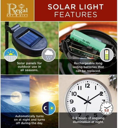 Regal Art & Gift Hot Air Balloon Solar Lantern – Hanging Solar-Powered LED Lights, Waterproof Portable Decorative Outdoor Lamp Made of Metal & Glass for Garden, Patios & Pathway – Rainbow(Small)