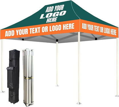 Custom Canopy Tent 10x15 with Logo, Pop Up Canopy Tent Packages for Outdoor and Trade Show Events - Nano-Grade Water Repellent Heavy Duty, Durable (Canopy Top)