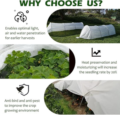 Plant Freeze Protection Cover, 7x50ft Frost Cloth Winter Garden Blanket, Floating Row Cover for Cold Weather and Shade, Perfect for Outdoor Vegetables, Trees, Greenhouse