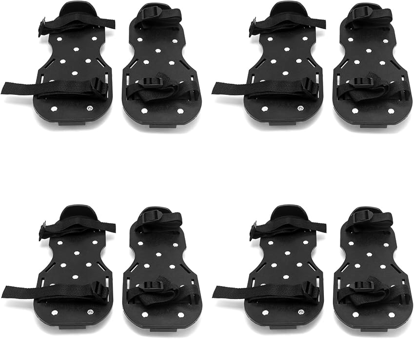 QWORK Gunite Spiked Shoes With 3/4” Short Spikes Perfect For Epoxy Floor, Overlays, Cover Installation, Green Color (Pair)