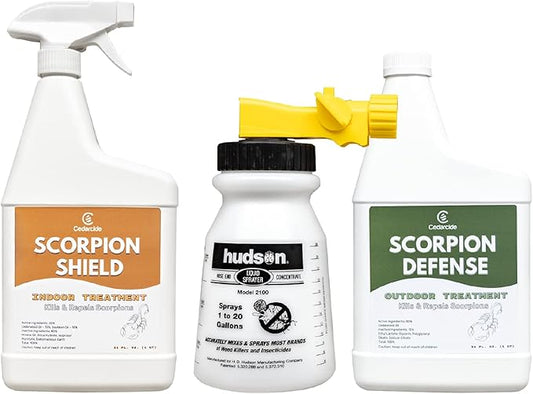 Cedarcide Indoor & Outdoor Scorpion Treatment Kit (Small) - Cedar Oil Pest Control Sprays - Kills & Repels Scorpions and Other Pests Guaranteed in Home and in Yard - Pet Safe
