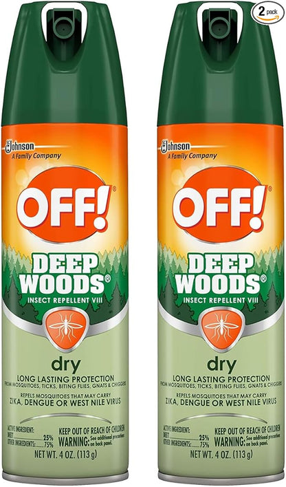 Off Deep Woods Dry Aerosol 4 Oz, pack of 2