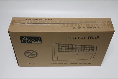 Awoco LED 13W 100V-240V Wall Mount Sticky Fly Trap Lamp XL 78” Extra Long Power Cord for Capturing Flies, Mosquitoes, Moths and Flying Insects (Fly Trap XL)
