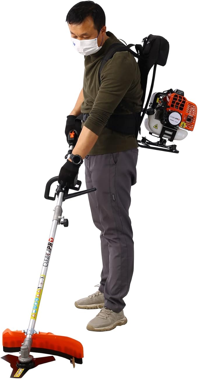 4-in-1 Backpack String Trimmer Weed Eater,52CC 2-Cycle Multi Garden Tools with Gas Pole Saw, Hedge Trimmer, Grass Trimmer and Brush Cutter EPA Compliant, Lawn Mower Weed Wacker Edger for Yard