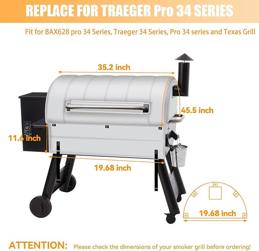 Grill Blanket for Traeger pro 34 Series, Traeger 34, Texas Grill Models,Thermal Insulated Blanket Warmer Compatible with BAC 628, BAC10206, Ideal for Outdoor Grilling