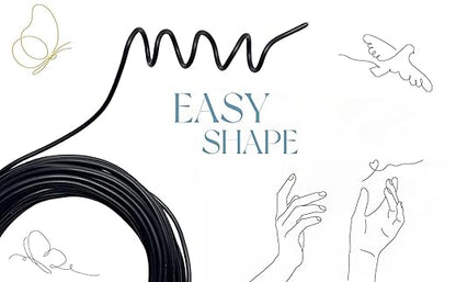 Bonsai Training Wire Black Floral Wire 10m/32.8feet Bonsai Training Wire Stems Anodized Aluminum Tree Wire for Plants Gardening Branch Fixing Horticulture Landscape,2mm