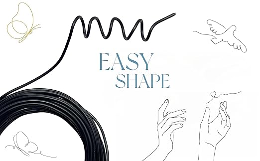 Bonsai Training Wire Black Floral Wire 10m/32.8feet Bonsai Training Wire Stems Anodized Aluminum Tree Wire for Plants Gardening Branch Fixing Horticulture Landscape,1.5mm