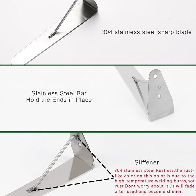 sancat Weed Cutter,Weeder with Double-Edged 304 Stainless Steel Sharp Blade, Manual Weed wracker, Long Sickle with 41’’ Soft Rubber Handle, Garden Tool for Grass