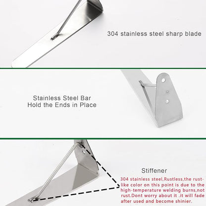 sancat Weed Cutter,Weeder with Double-Edged 304 Stainless Steel Sharp Blade, Manual Weed wracker, Long Sickle with 41’’ Soft Rubber Handle, Garden Tool for Grass