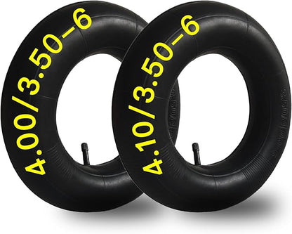 2-Pcs 4.10/3.50-6 Inner Tube 4.00/3.50-6 13 x 4.00-6 Heavy Duty 3.50-6 4.00-6 4.10-6 Replacement Inner Tube for Wheelbarrows, Mowers, Hand Trucks and More