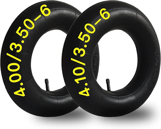 2-Pcs 4.10/3.50-6 Inner Tube 4.00/3.50-6 13 x 4.00-6 Heavy Duty 3.50-6 4.00-6 4.10-6 Replacement Inner Tube for Wheelbarrows, Mowers, Hand Trucks and More