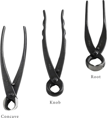 Wazakura Made in Japan 5 PCS Bonsai Cutter Tools Set with Roll Bag: Concave Branch Cutter, Knob Cutter, Jin Plier, Wire Cutter, Root Cutter. Bonsai Tool Kit - 5PCS Bonsai Cutter Set with Case