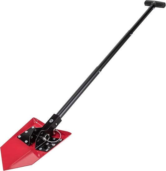 DMOS Delta Shovel - Collapsible Heavy-Duty Steel Folding Shovel for Camping, Overlanding, Survival, Military, Hunting, & Off-Road Use - Racing Red - Regular
