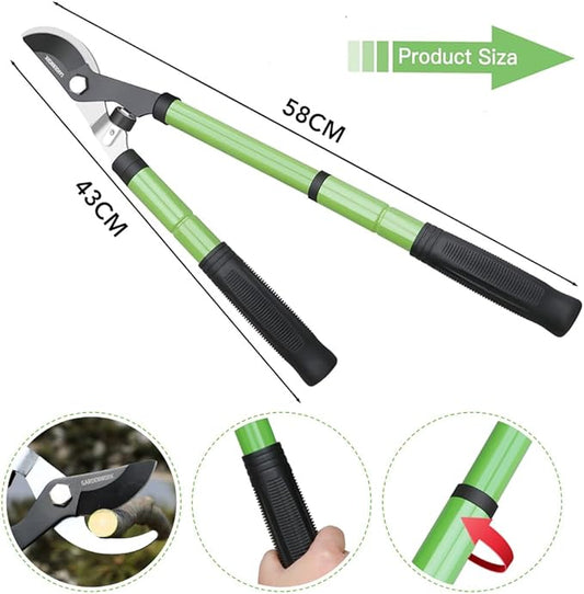 GARDENWORK Loppers for Tree Trimmer,Heavy Duty Branch Cutter,17-23"Extendable Garden Loppers with SK5 High Carbon Steel Blade,Chops Thick Branch Ease with 1.6" Diameter Cut Capacity