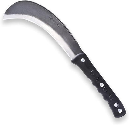 1pce 420mm/16.54in Manganese Steel Billhook Brush Clearing Sickle for Grass,Weeding Tools for Garden,Curved Sawtooth Sickle,Machete Axe for Cutting Trees,Steel Blade Knife in Hand