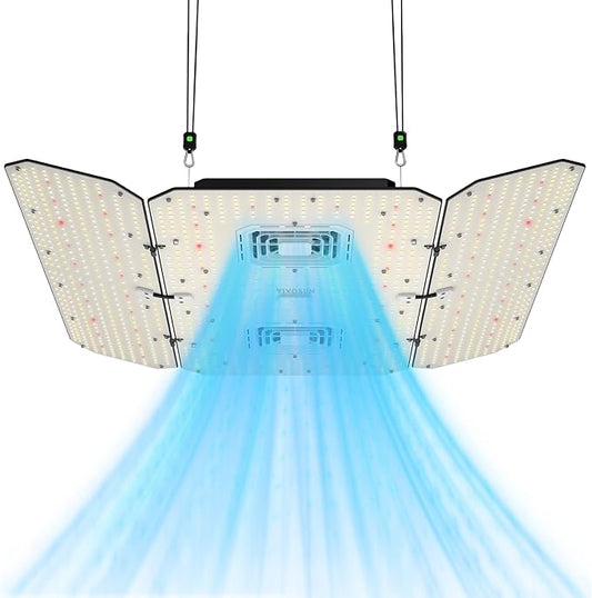 VIVOSUN AeroLight Wing AW400SE, LED Grow Light 400W with Integrated Circulation Fan, App Compatible, Used with Growhub Controller E42A/E25 to Achieve More Functions for 4x4/5x5 Grow Tent