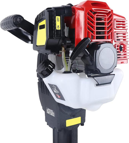 52CC 2 Stroke Tree Digger Machine Garden Planting Shovel Gas Powered Handheld Trencher Digger Excavator Post Hole Digger for Planting, 1.9KW 1500BPM Air-Cooled